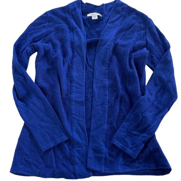 Coldwater Creek Sweaters - Coldwater Creek Cardigan Womens Small Blue Knit Sweater Merino Wool